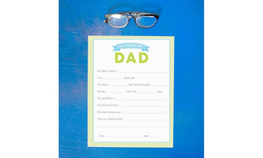 Printable Father's Day Questionnaire