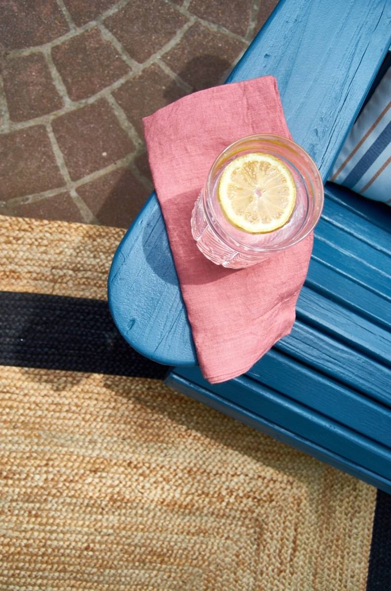 lemon water outside a shelf