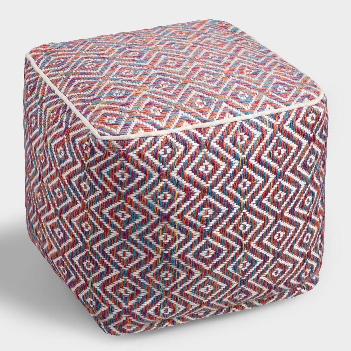 Multicolor knit pouf from Cost Plus World Market