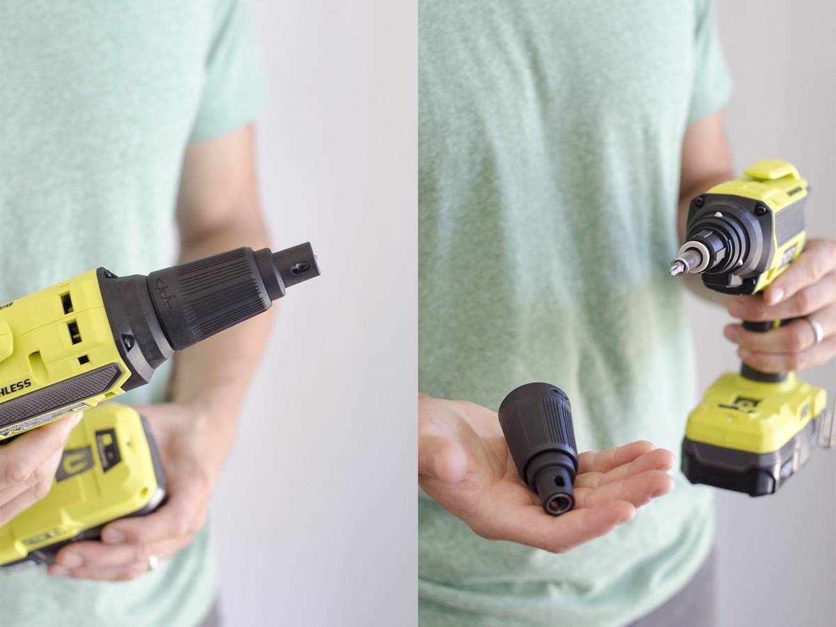 The Ryobi drywall screw gun with nose cone