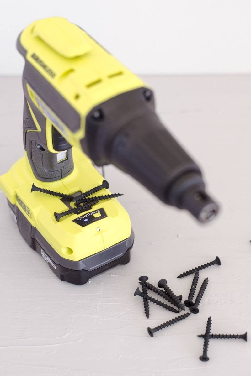 The Ryobi drywall gun with magnetic tray