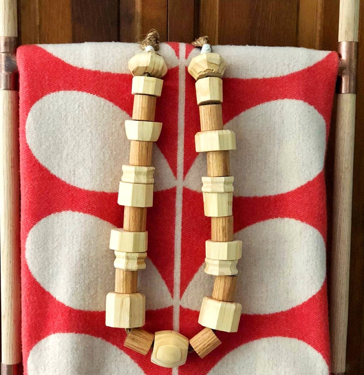 Over-sized wood bead garland
