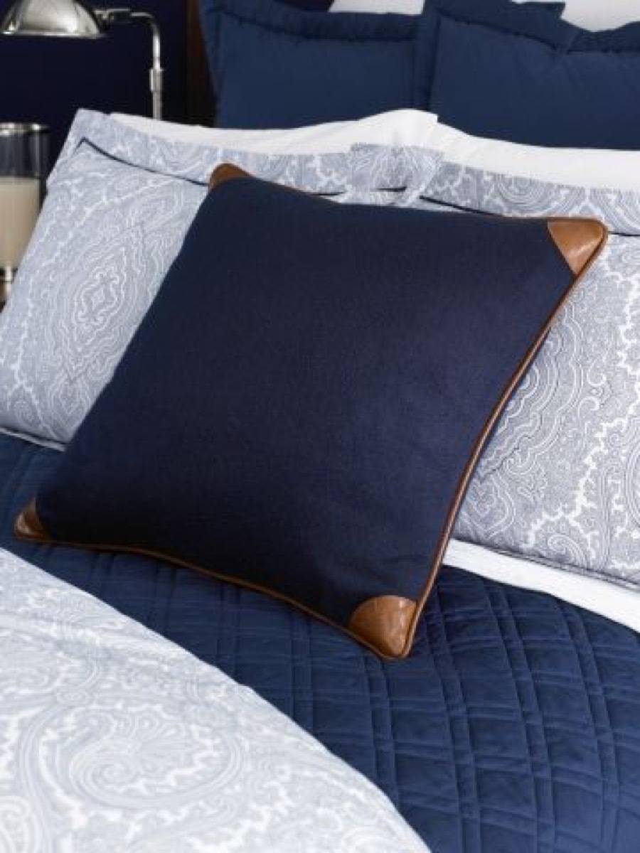 Ralph Lauren leather accent pillow