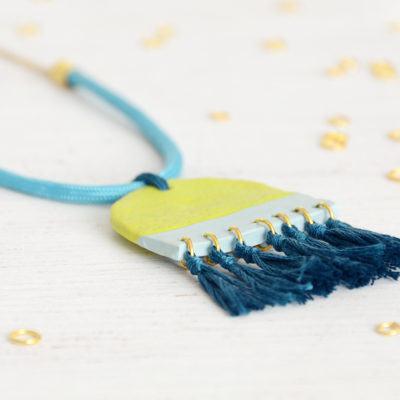 DIY Clay Pendant Tassel Necklace