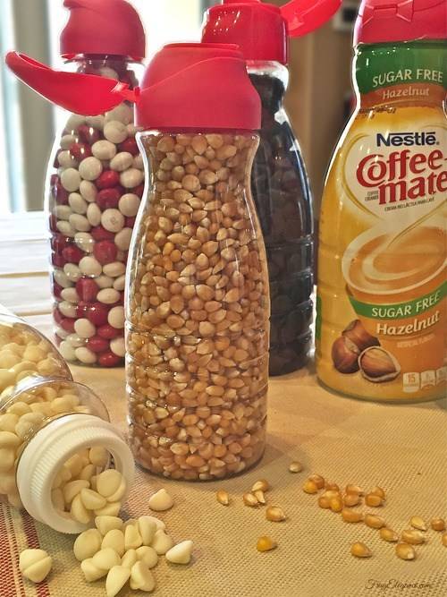 Use coffee creamer bottles for organizing your pantry