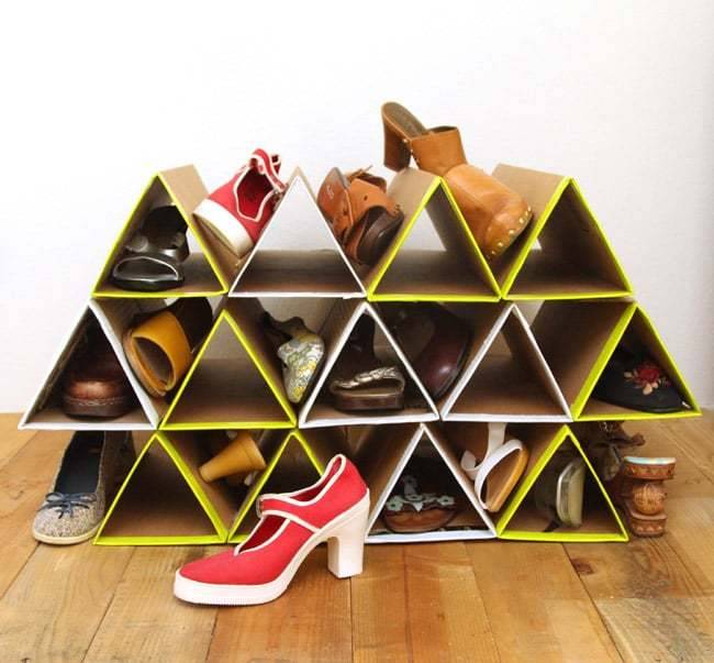 Cardboard shoe rack