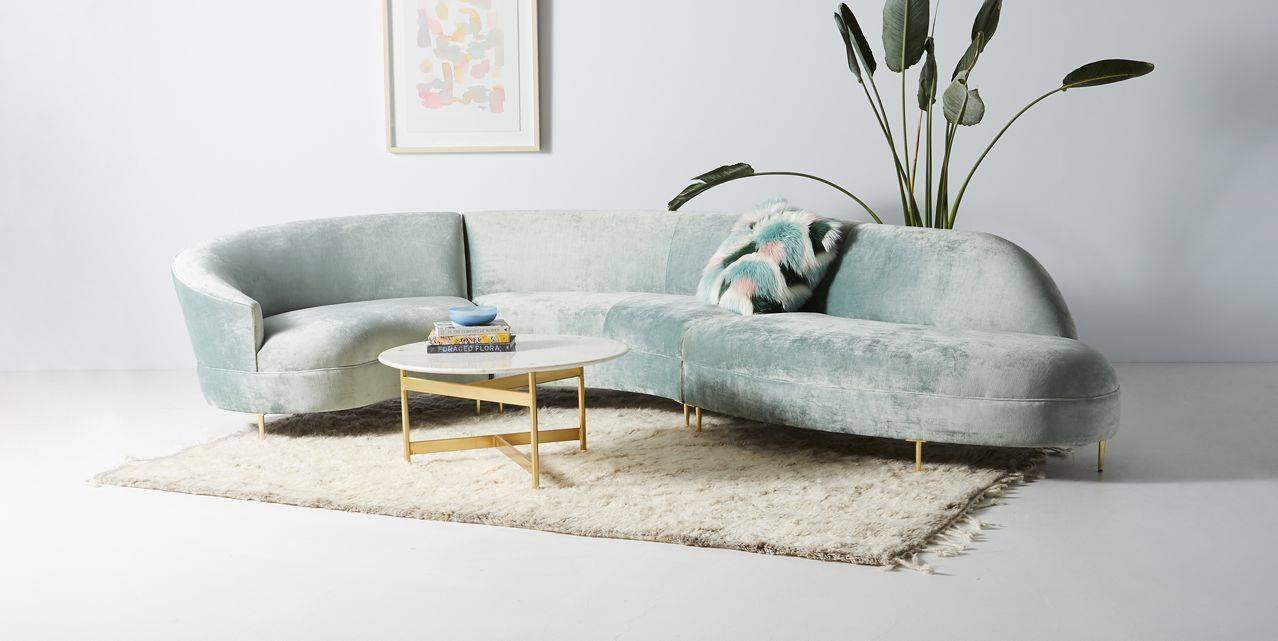 Pastel blue sofa