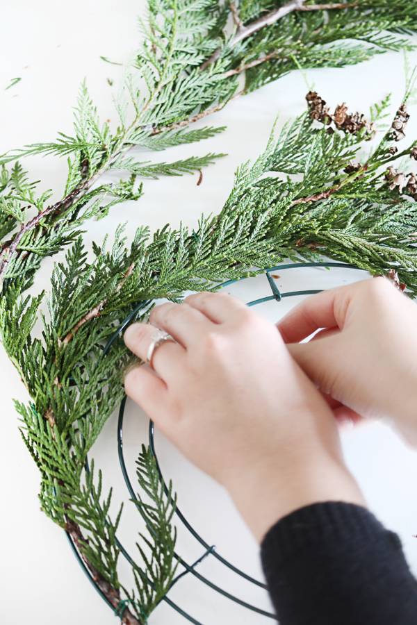 How To: Make a Found and Foraged Scandinavian  Christmas Wreath on the Cheap