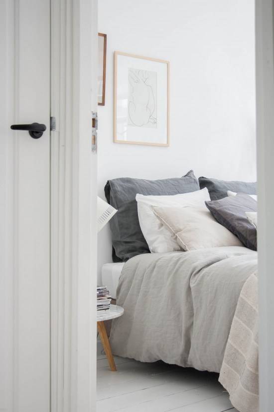 bedroom with natural textiles