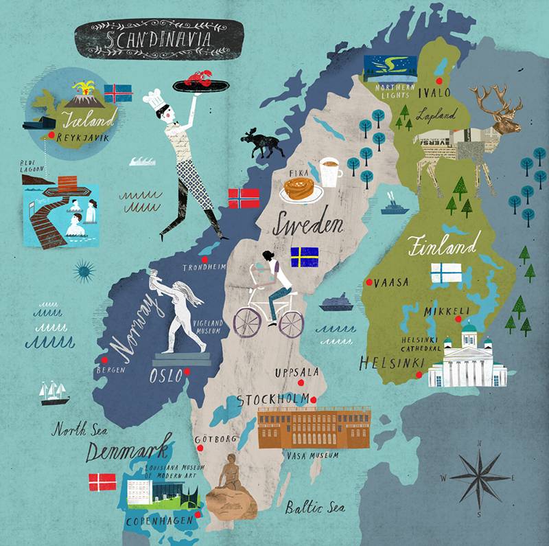 Map of Scandinavian countries