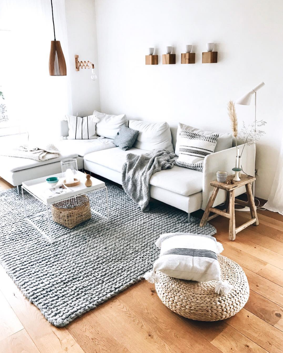 Bright white living room