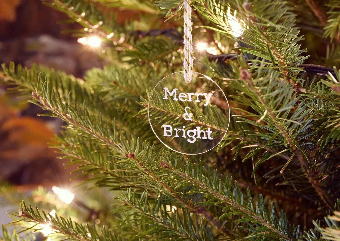 DIY Hand Lettered Acrylic Ornaments | Curbly #christmas #ornaments #minimalist