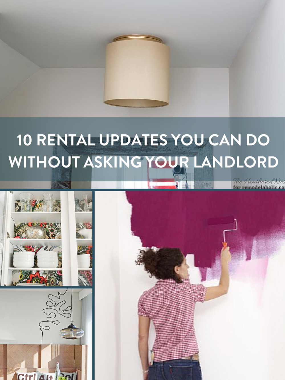 A woman painting the wall of a room pink.