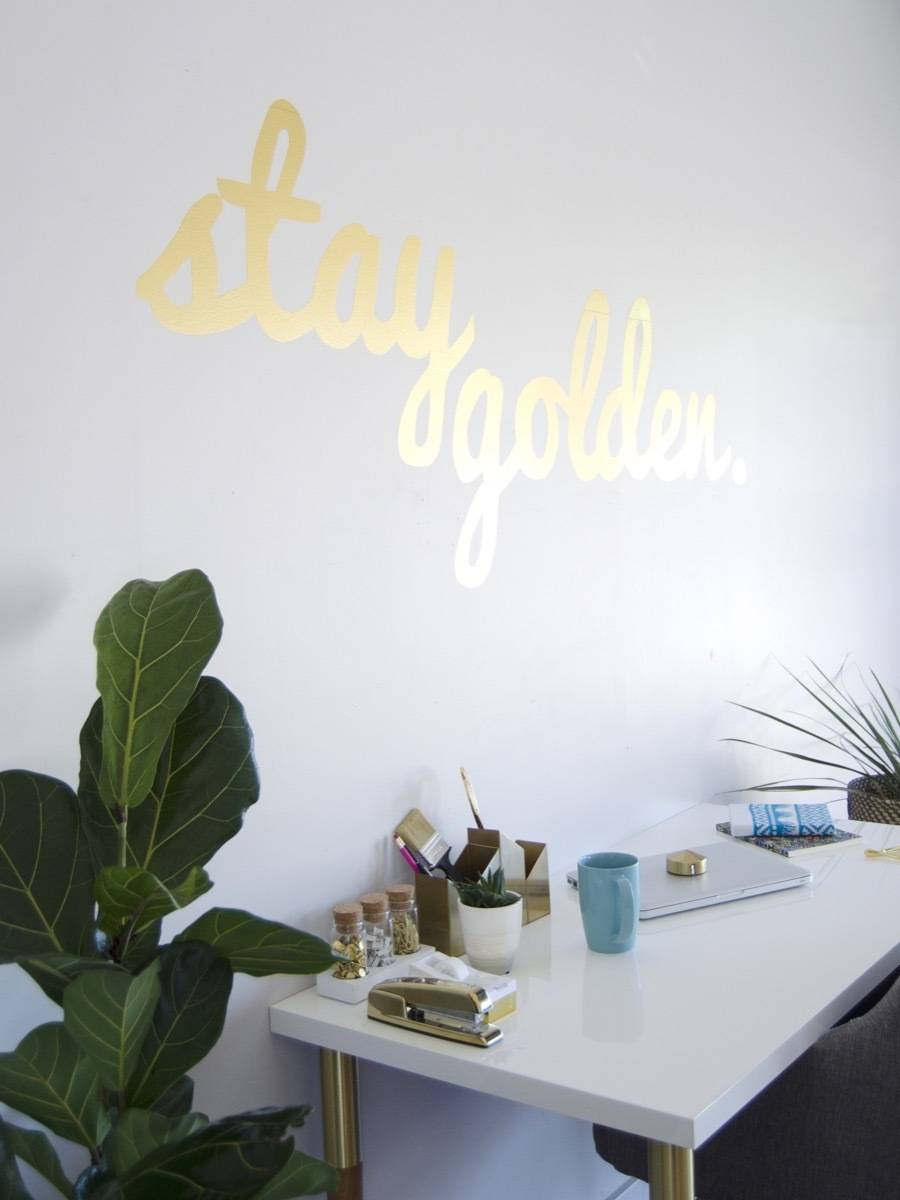 Stay golden. Learn how to make this typographic wall art by creating your own vinyl wall decal