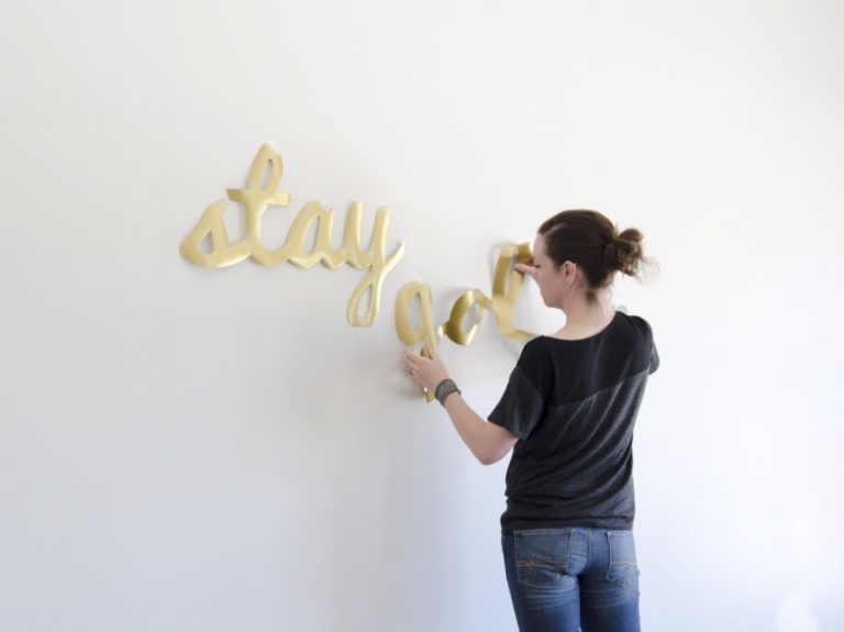 You Can DIY This! Custom Vinyl Wall Decal Stay Golden!