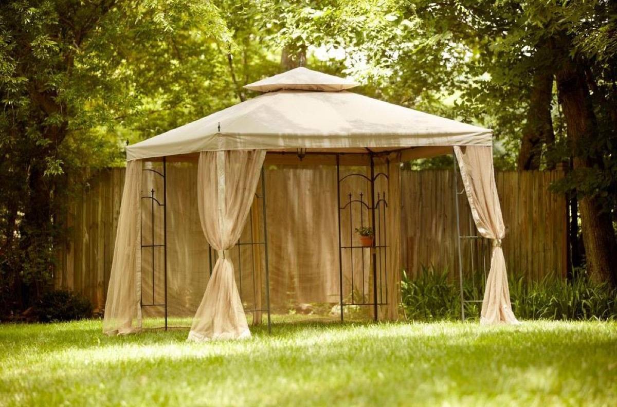 A fabric gazebo for instant shade: 59 DIY landscaping ideas