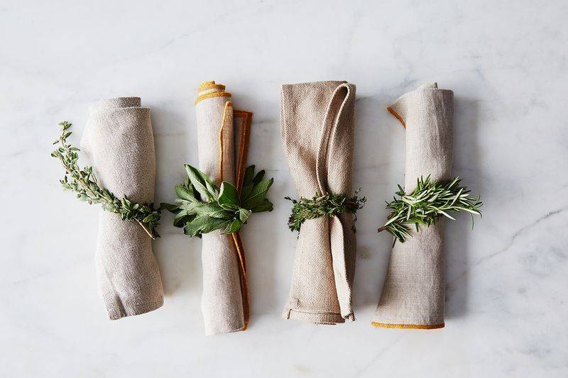 DIY herb napkin rings