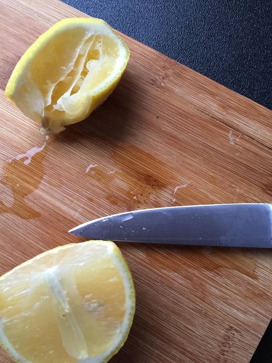 Lemons on a cutting board