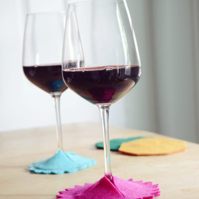 DIY No-Sew Felt Wine Glass Coasters