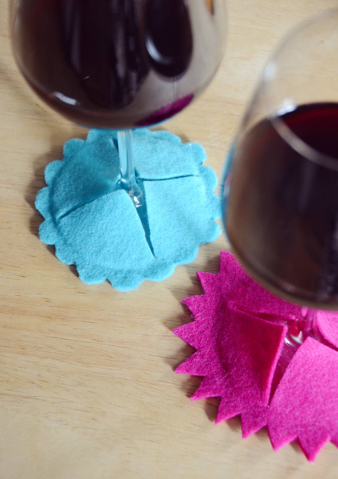 DIY No-Sew Felt Wine Glass Coasters