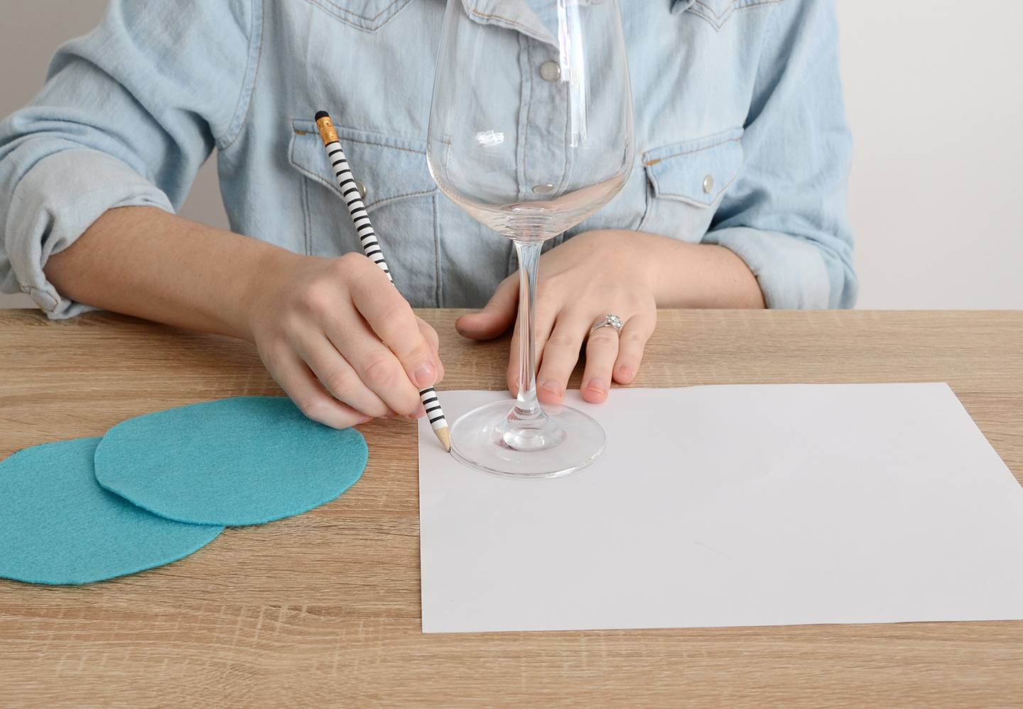 DIY No-Sew Felt Wine Glass Coasters