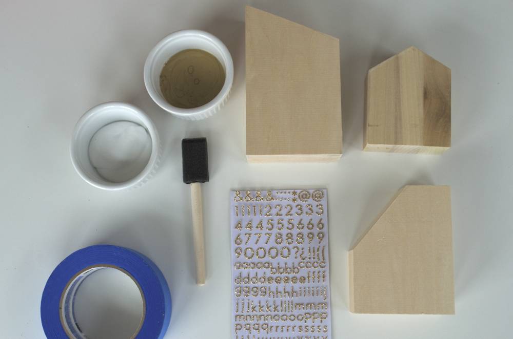Materials for DIY wood block advent calendar