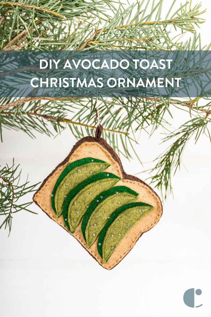 Make a felt avocado toast ornament for your favorite foodie