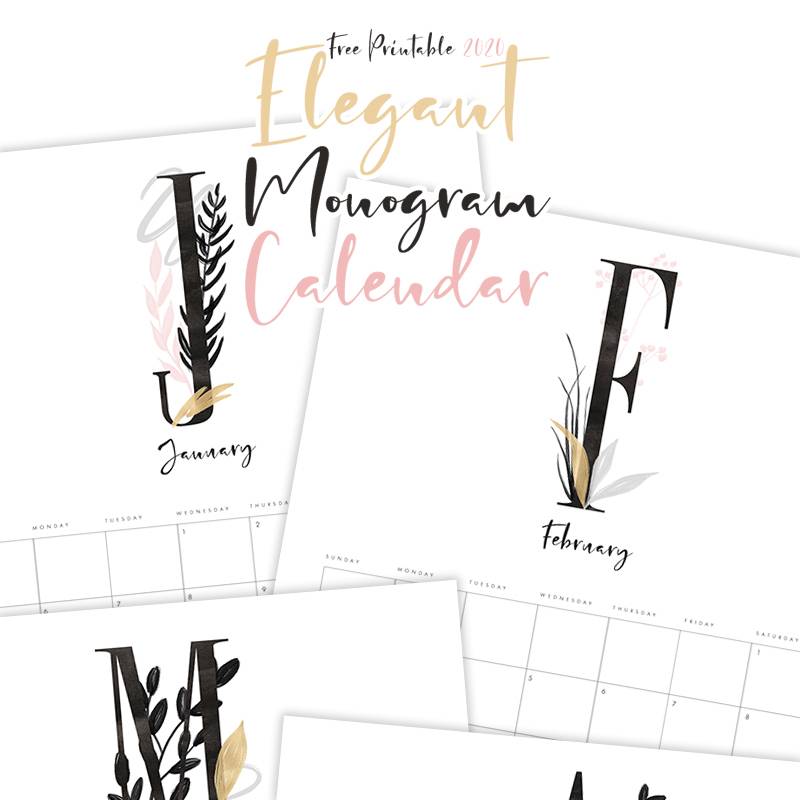 Monogram 2020 Calendar