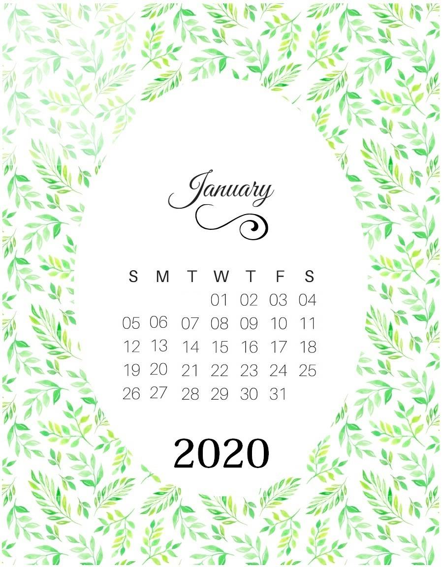 Free calendar to print 2020
