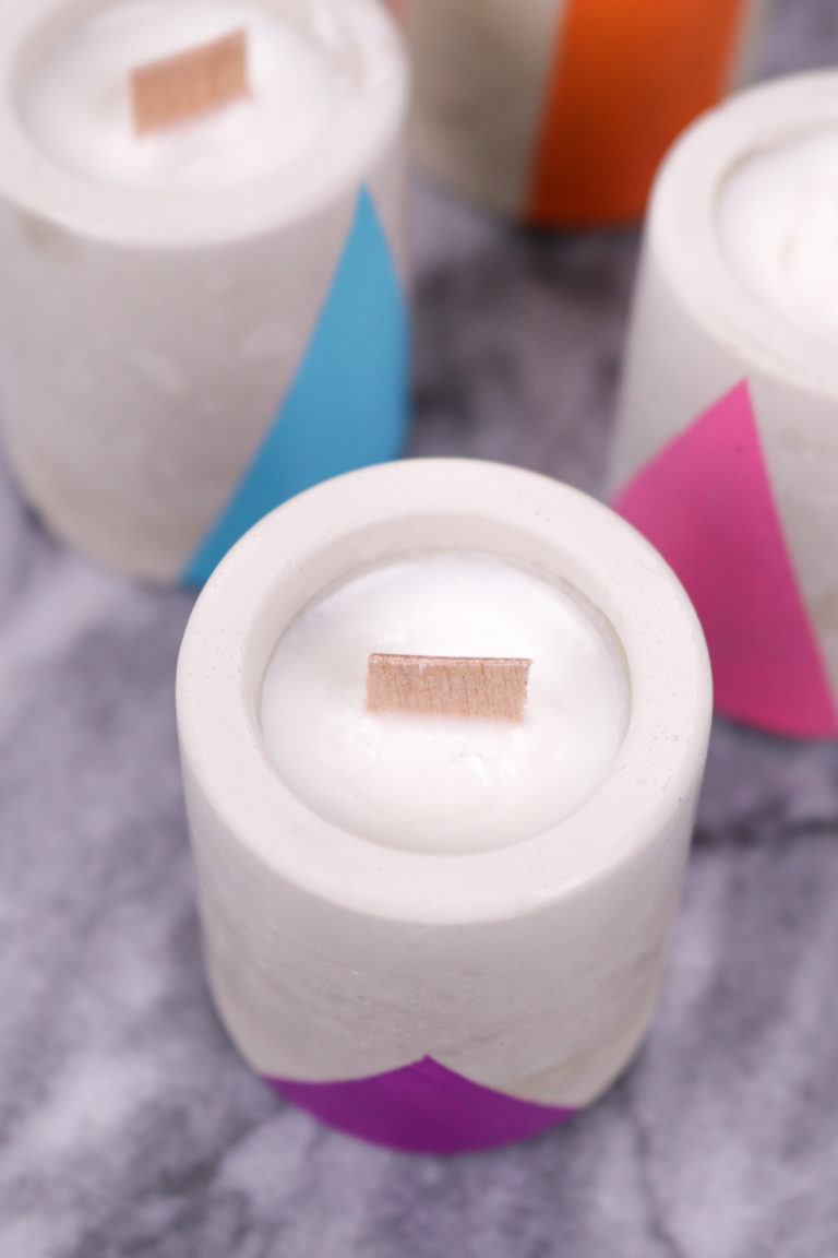 Modern Industrial DIY How to Make Concrete Soy Candles Curbly