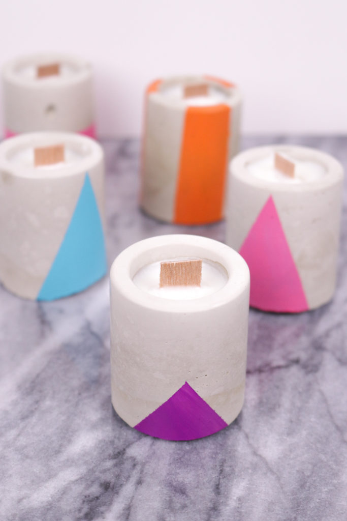 Modern Industrial DIY How to Make Concrete Soy Candles Curbly