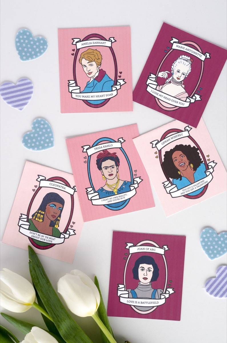 Important women of history printable valentines