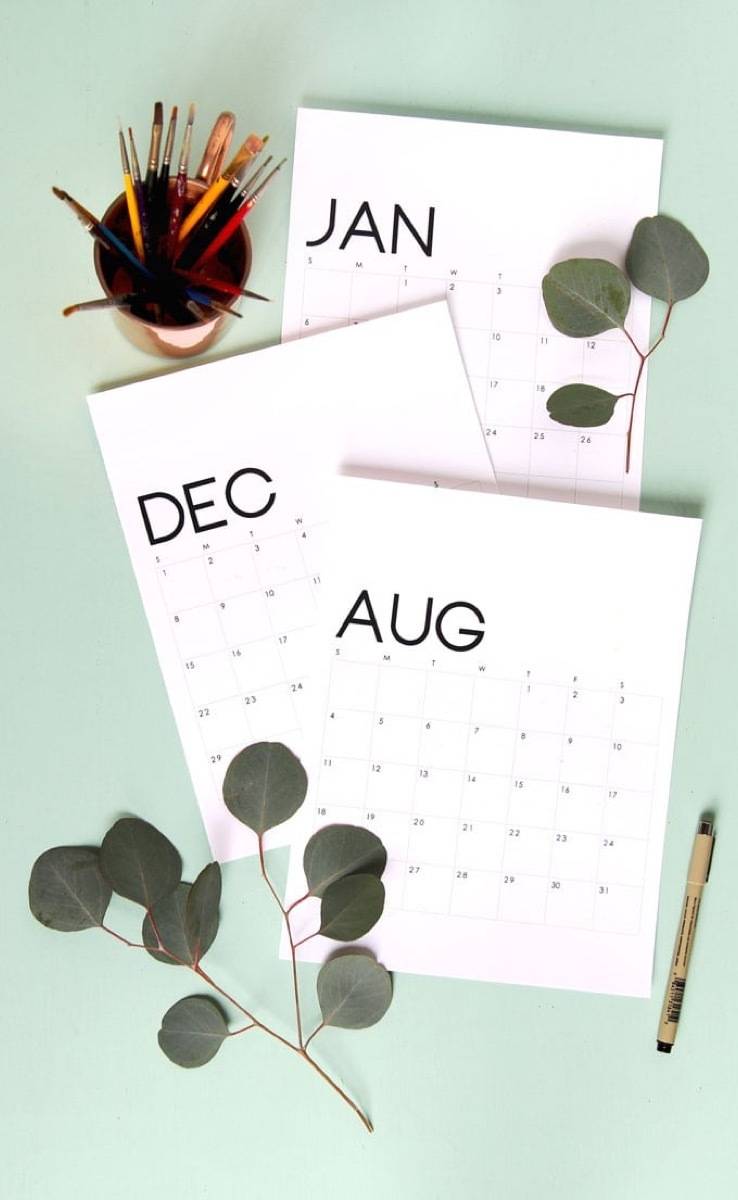 Free printable calendar 2019