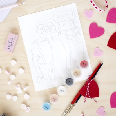 DIY Paint-by-Number kits featuring you and your sweetheart!
