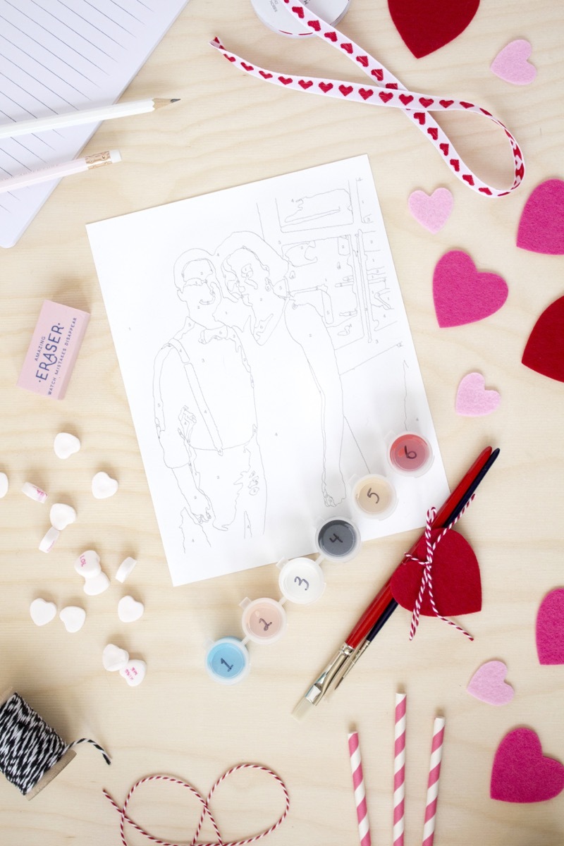 DIY Paint-by-Number kits featuring you and your sweetheart!