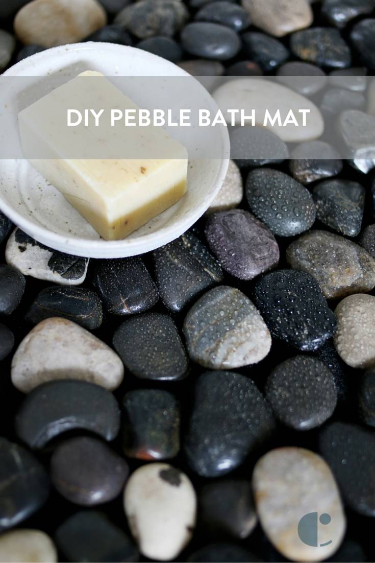 Make a DIY Pebble Bath Mat for under $10, in minutes.