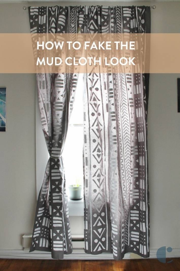 DIY mud cloth curtains