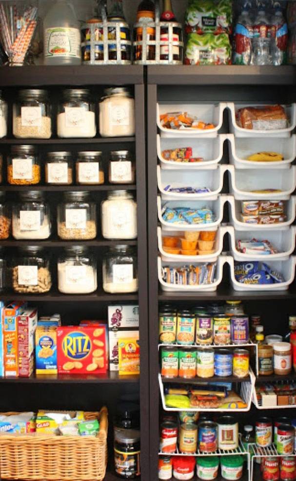 This bookshelf is a pantry! | 72 Organization Tips and Projects for Every Space in Your Home 