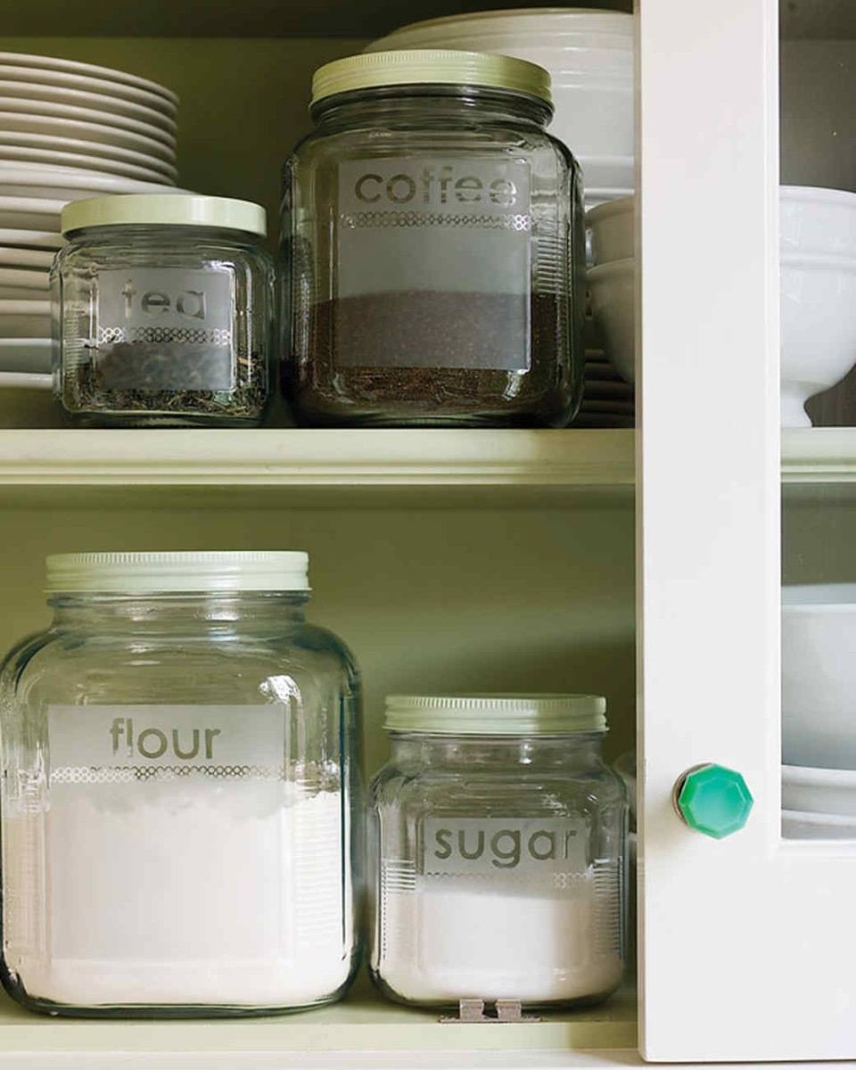 Etched Jar Labels | 72 Organization Tips and Projects for Every Space in Your Home