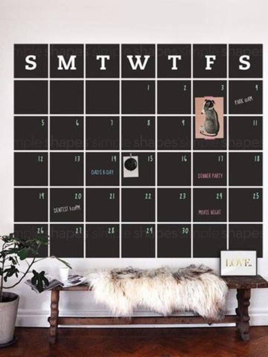 Giant Calendar | 72 Organization Tips and Projects for Every Space in Your Home 