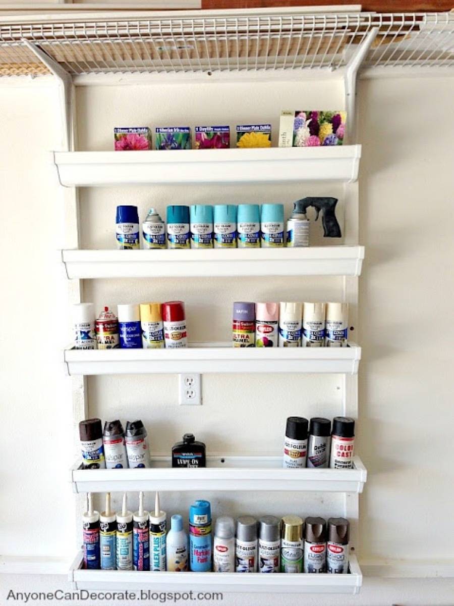 Gutters make great shelving! | 72 Organization Tips and Projects for Every Space in Your Home