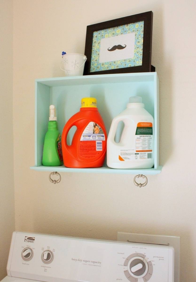 A drawer on its side make a great shelf | 72 Organization Tips and Projects for Every Space in Your Home