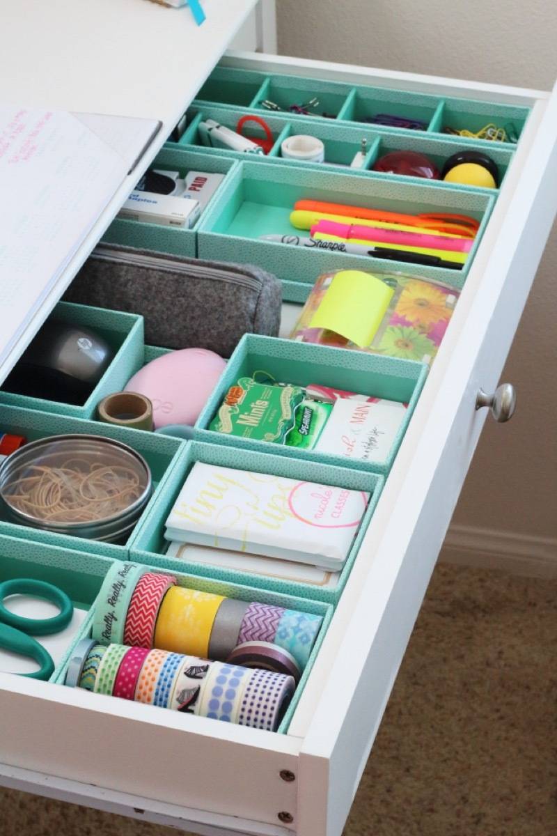Use drawer dividers to keep your sanity in the office | 72 Organization Tips and Projects for Every Space in Your Home