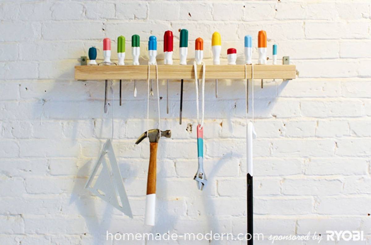 Colorful screwdriver rack | 72 Organization Tips and Projects for Every Space in Your Home