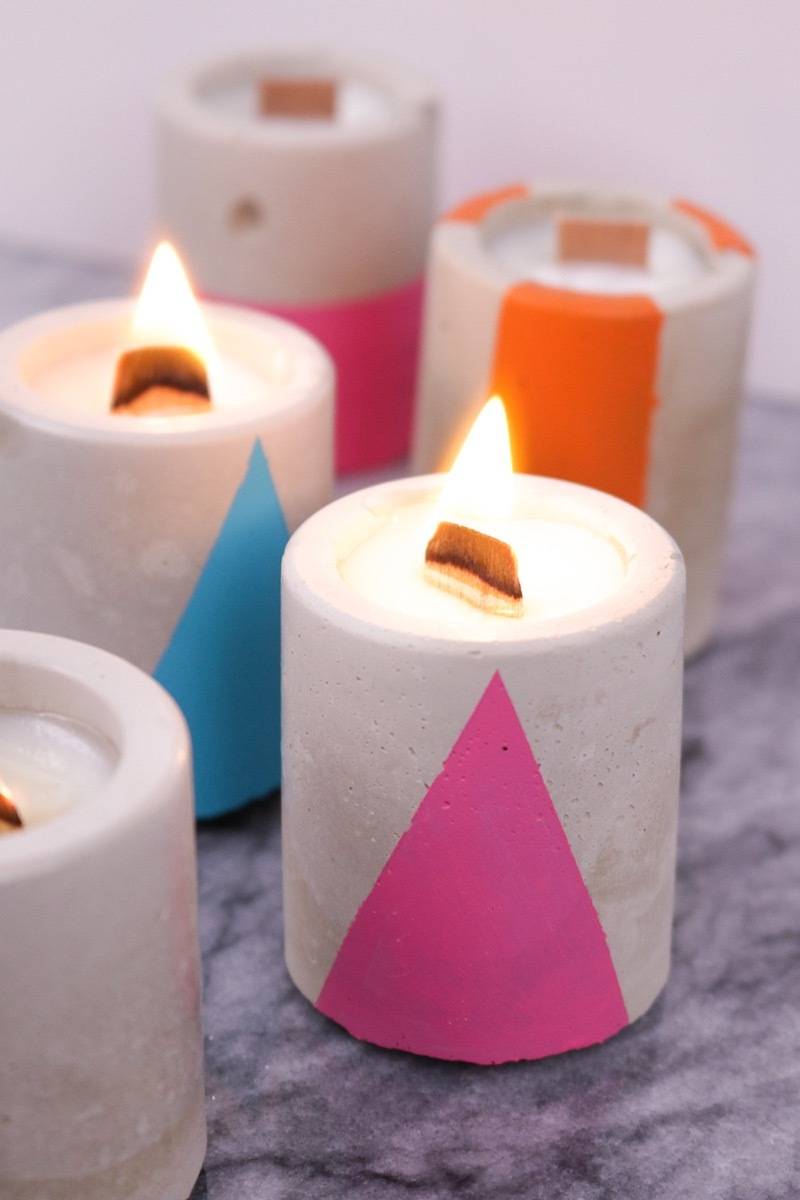 DIY Mother's Day Gift Ideas: Concrete candles