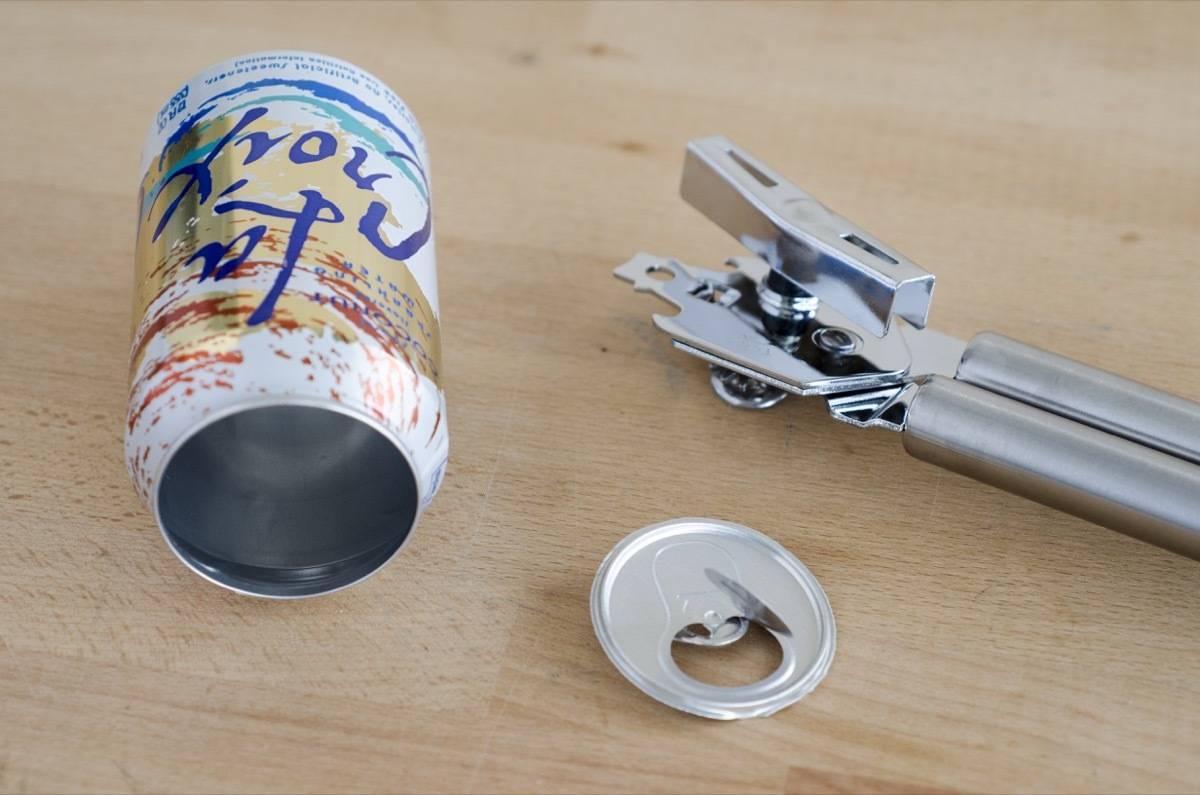 How to safely remove the top of a soda can