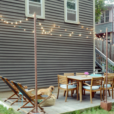 DIY Bistro Light Posts For Your Patio
