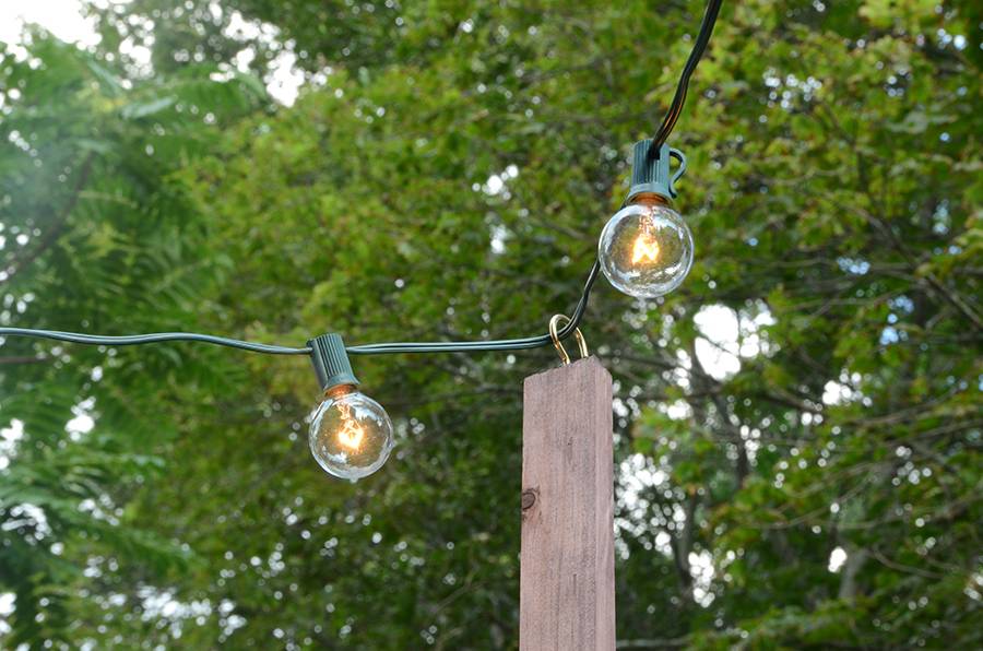 DIY Bistro Light Posts For Your Patio