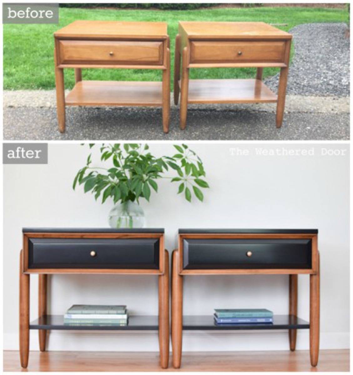 67 Furniture Makeovers That'll Totally Inspire You: Nightstand makeover from The Weathered Door