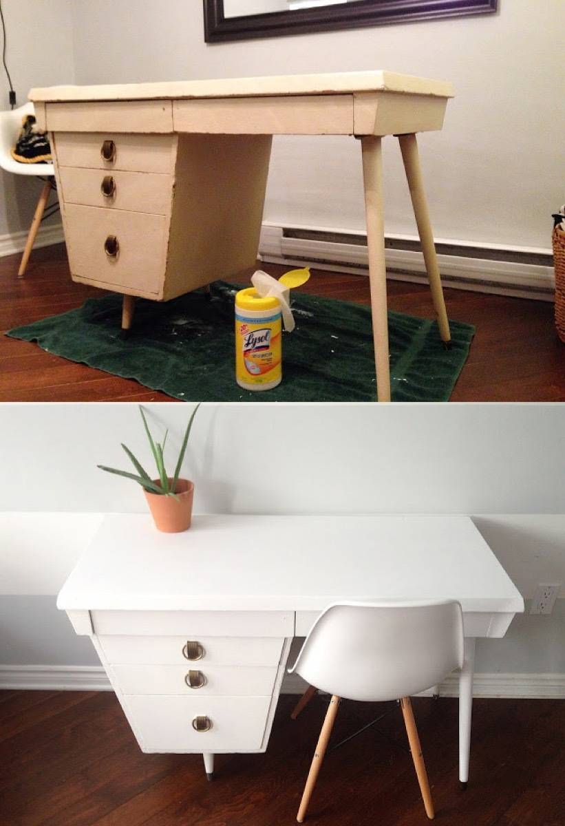 67 Furniture Makeovers That'll Totally Inspire You: Desk makeover from Our Nest in the City